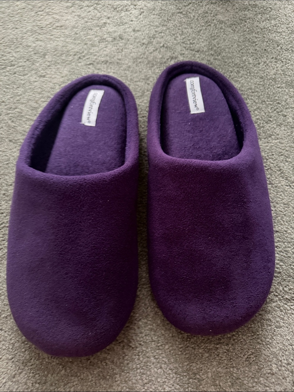 Comfortview Women's XXLW Cozy Slip-On Slippers in Deep Purple